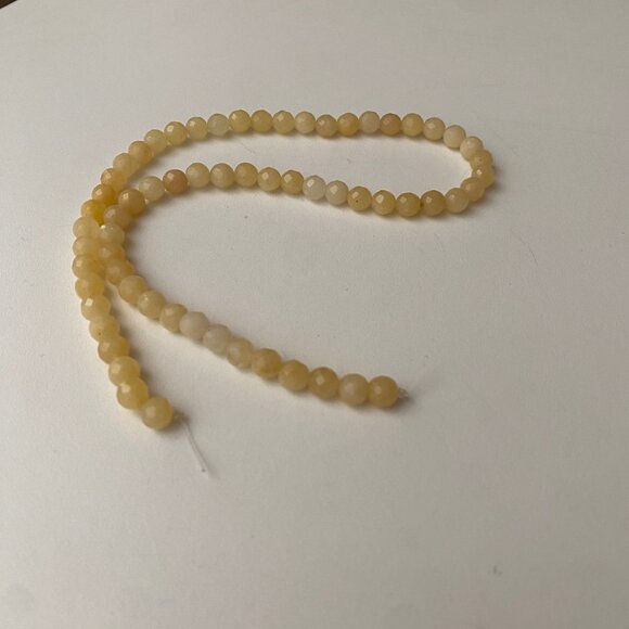 6mm Dyed Yellow‎ Jade Beads Strand for Jewelry Making Crafts - Picture 5 of 6